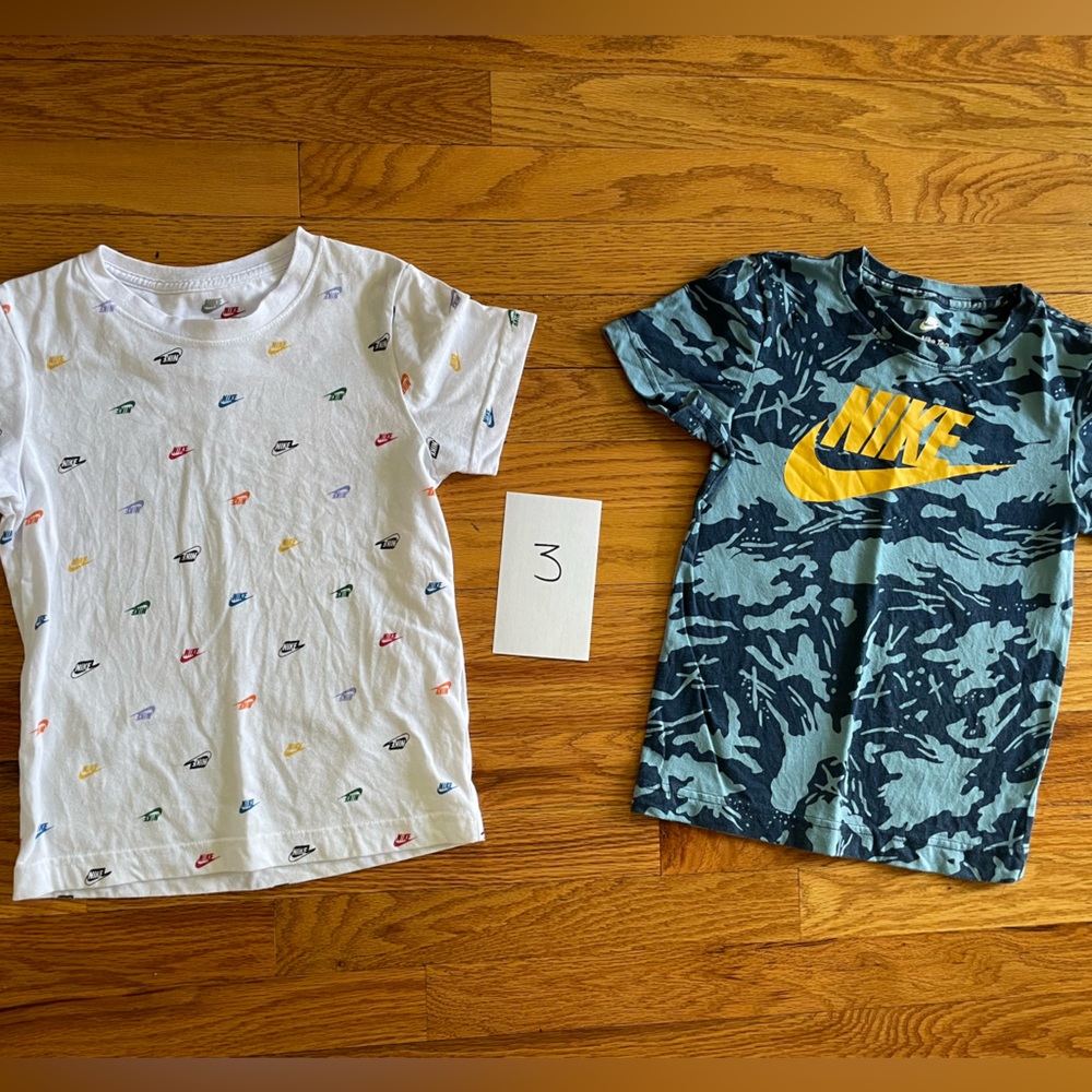 Lot of Size 7 Nike Shirts - Camo, Rainbow, Mini Swoosh